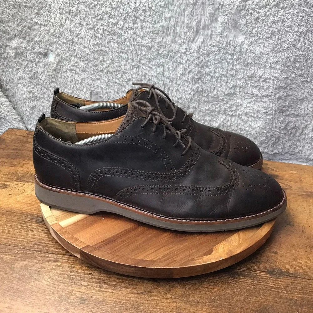 Cole Haan Harmon Grand Cap Toe Oxford Men 13 M Brown Leather Brogue Dress Shoes